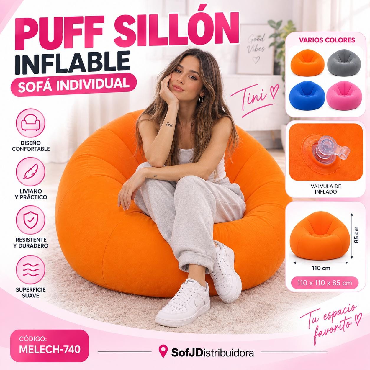 Puff sillón inflable MELECH-740