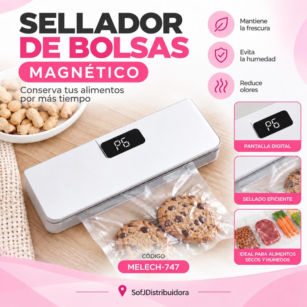 Selladora de bolsa magnética MELECH-747