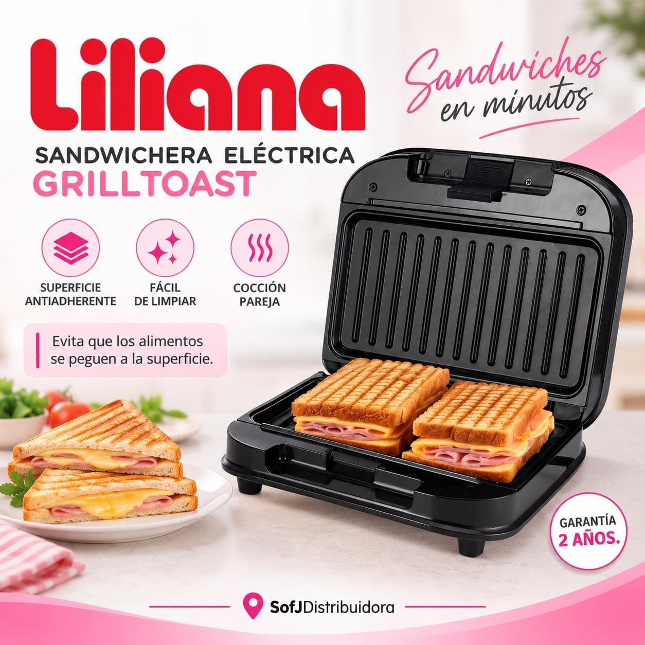 Sandwichera Liliana grilltoast AS970