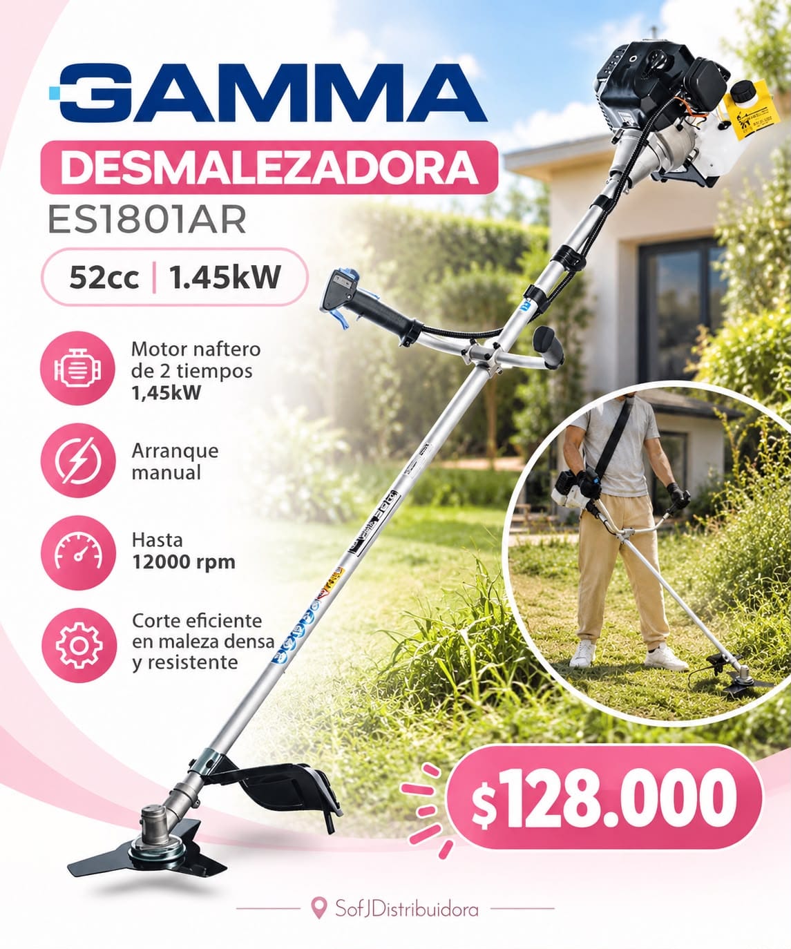 Desmalezadora Gamma 52 cc essential ES1801AR