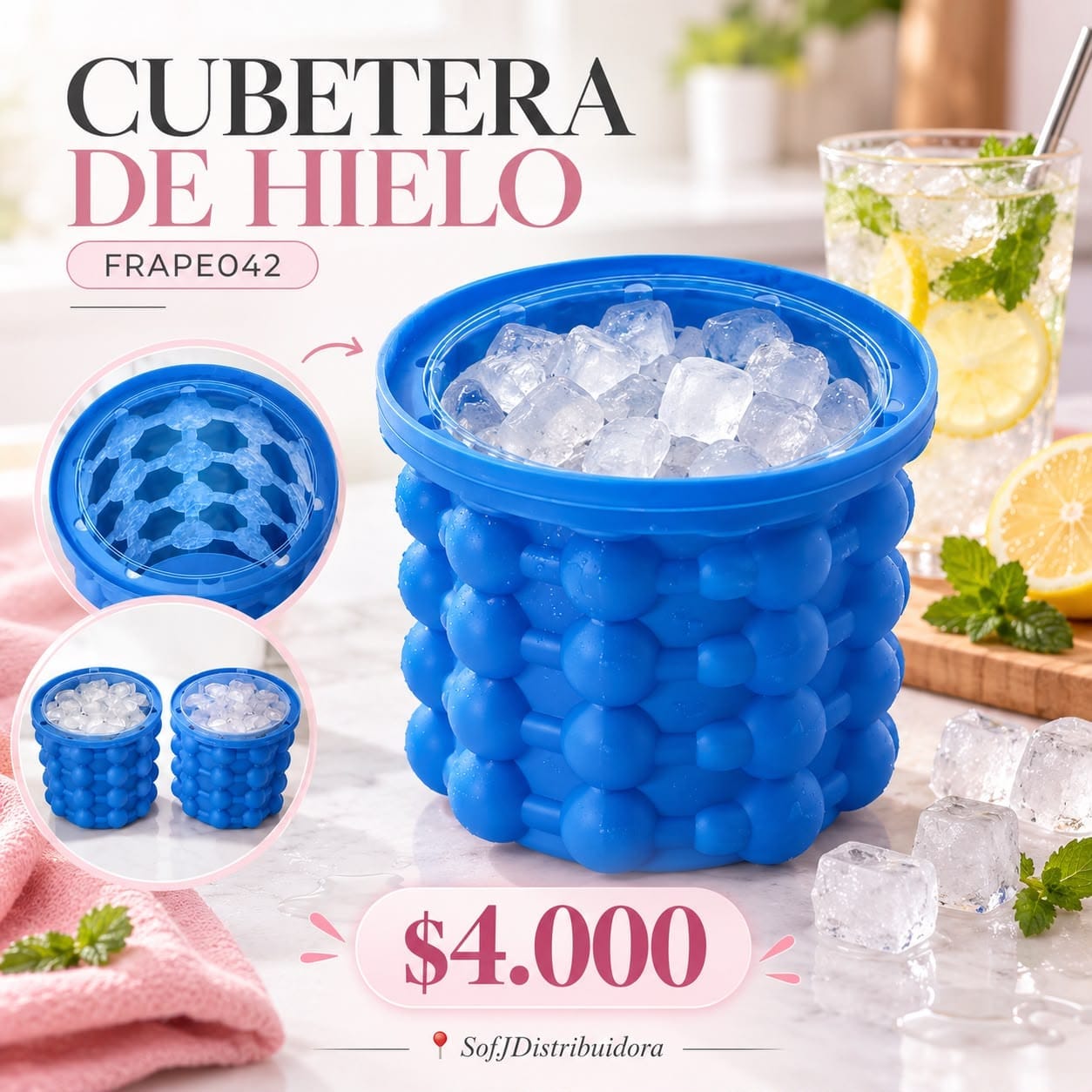 Hielera cubetera de silicona FRAPE042