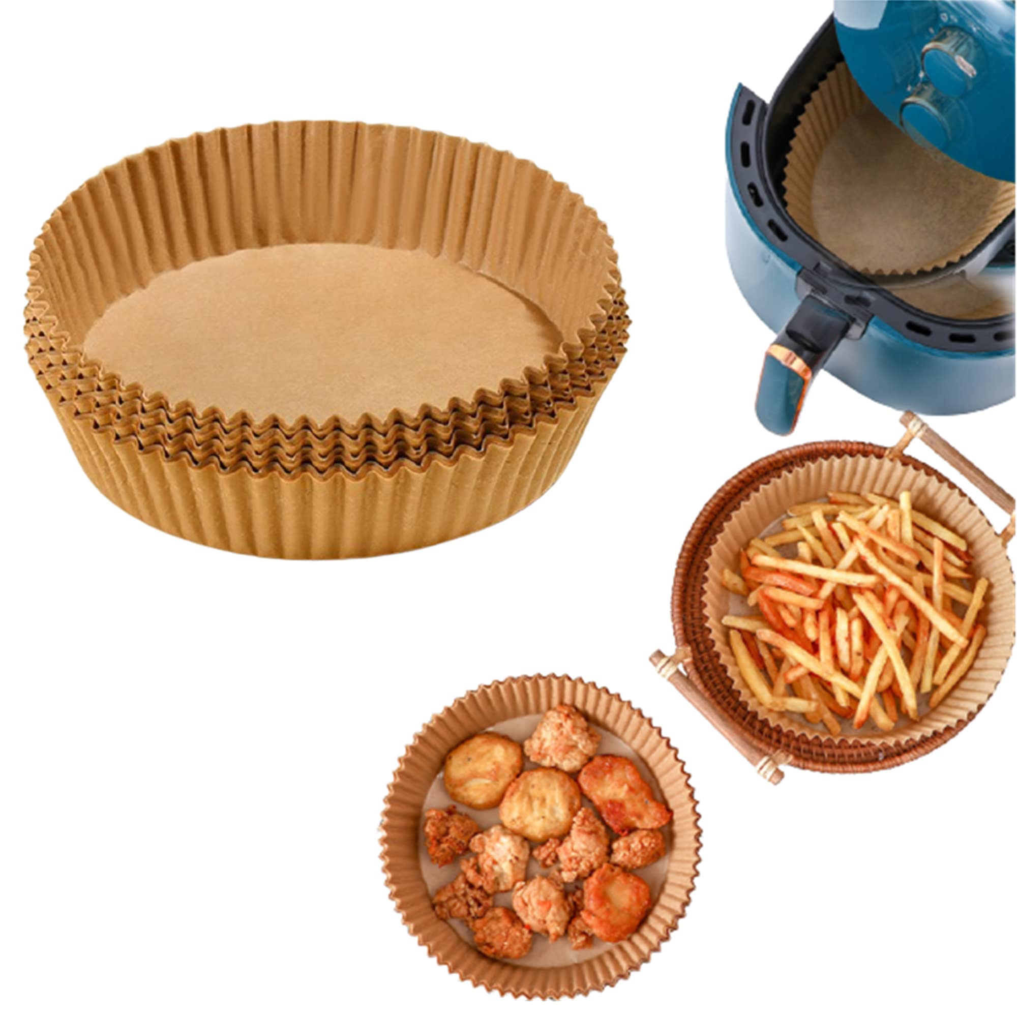 Pack Papeles de 100 Repuesto Para Air Fryer Redondo MDP1074