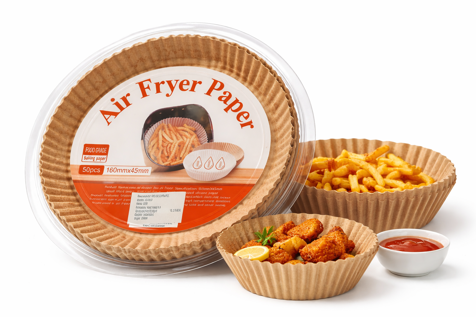 Molde De Papel Para Air Fryer 160mmX45mm JS-7223