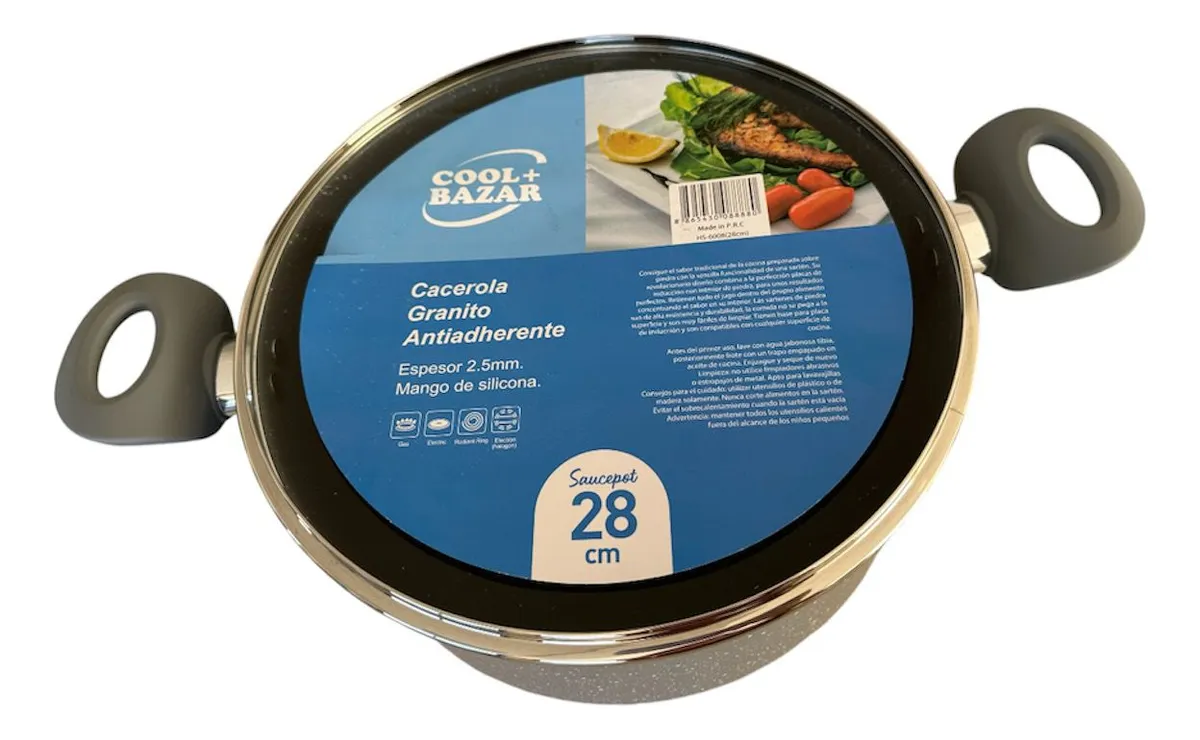Cacerola olla Antiadherente Granito 28cm Cool Bazar HS6008-28