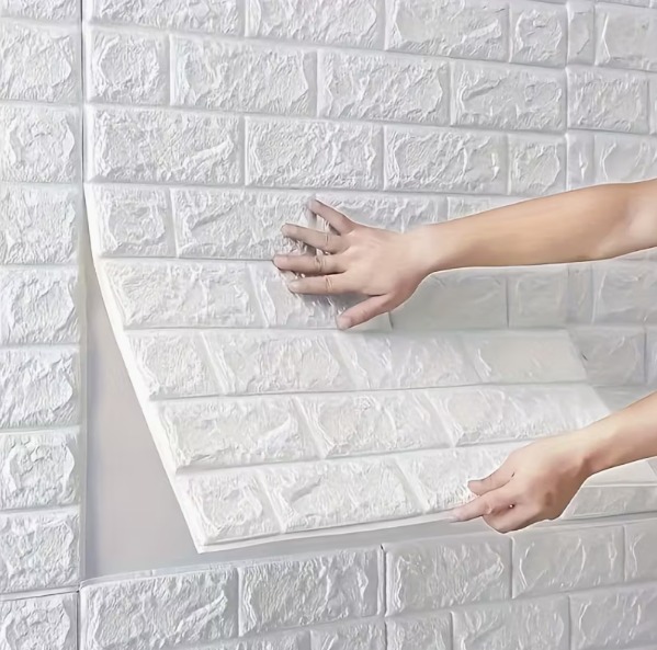 Vinilo Ladrillo 3D Adhesivo Blanco 70CM X 77CM BRICK.3D.RUSTIC 012005