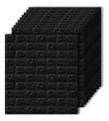 VINILO PLACA AUTOADHESIVA 3D LADRILLO NEGRO 3DPAIN.BLACK 70x77cm 192005