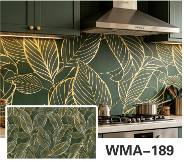 Rollo Vinilo Verde con Planta WMA-189 60x200cm