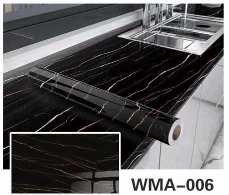 Rollo Vinilo 60cm x 200 Metros Negro C/ Lineas Amarillo WMA-006