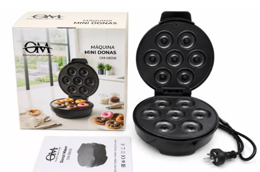 Máquina Para Hacer Mini Donas OM-08018 Eléctrica 7 Donitas