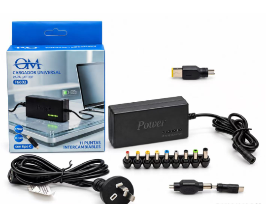 Cargador Universal Para Laptop OM F6602 11 Puntas