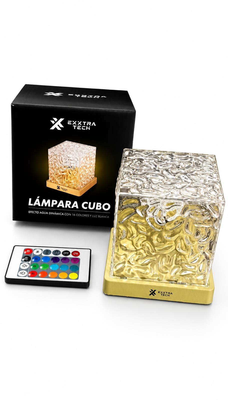 Lampara De Mesa Decorativa Cubo De Acrilico XX0118