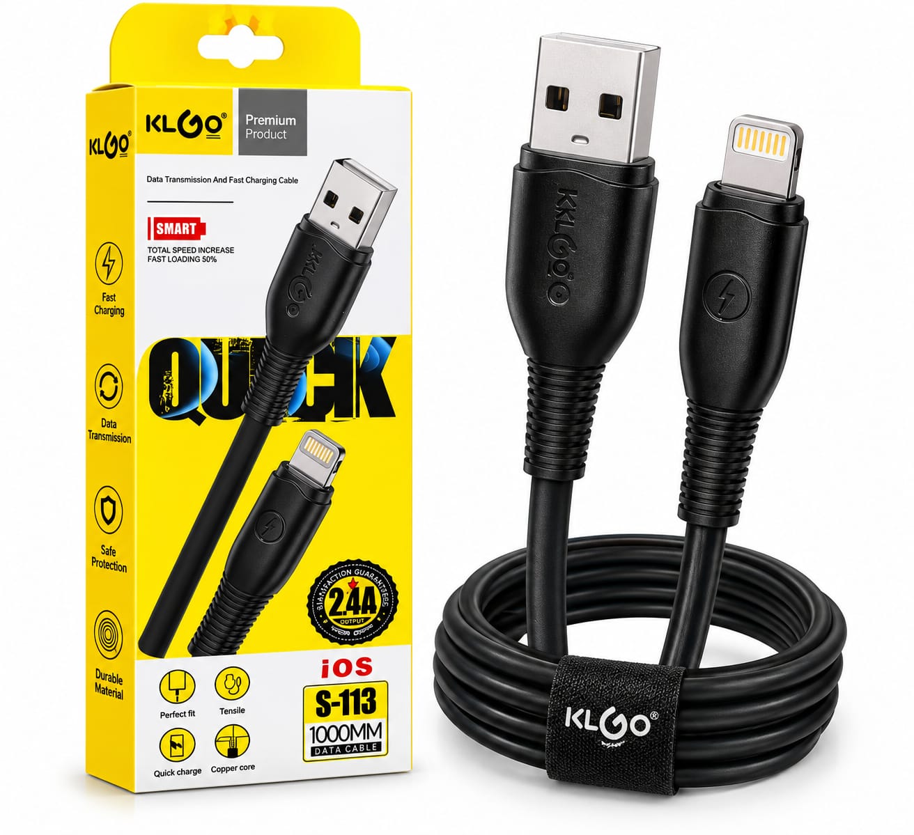 Cable De Carga Rapida USB a Lightning KLGO S-113