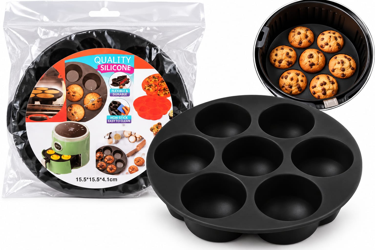 Molde Silicona Cupcake Airfryer Freidora De Aire RM38-6
