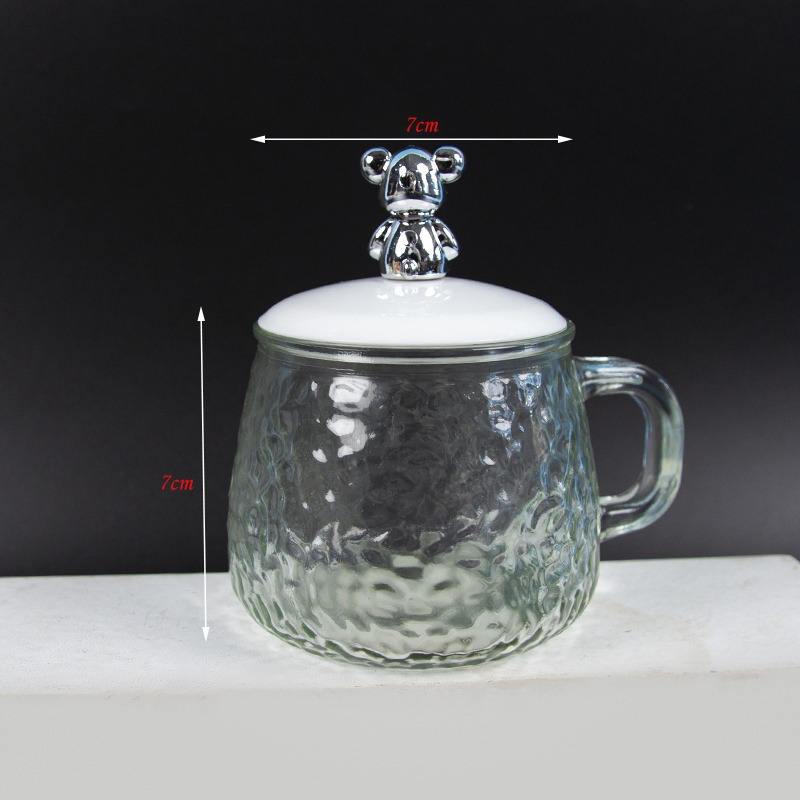 Taza De Vidrio Con Tapa Y Figura De Oso Cromado NEXT MB-1331