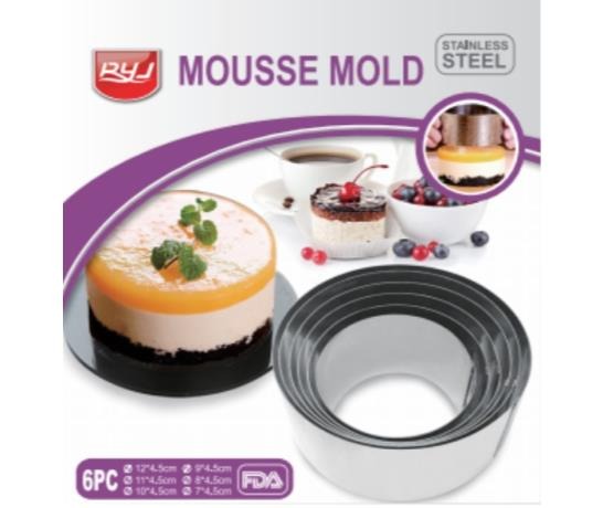 Set 6 Moldes Redondos de acero inoxidable para repostería NEXT CD-026