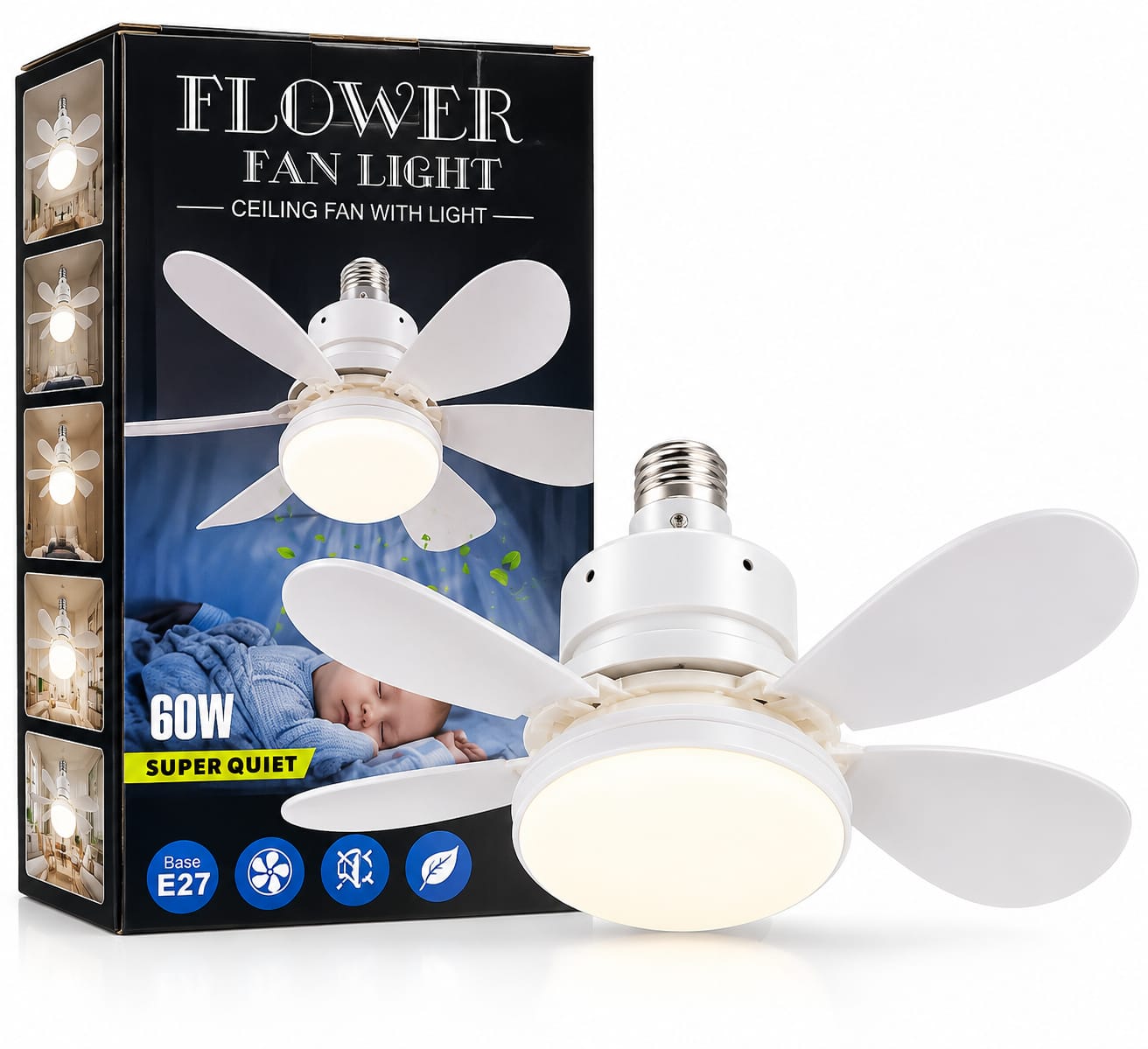 Ventilador De Techo Led Pequeño Con Luz Con Control 16.5″ Remoto 60W YY-420FAN