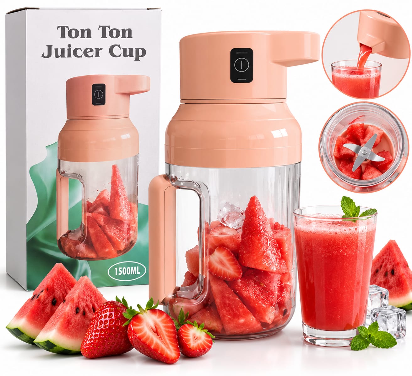 Batidora Licuadora Eléctrico Juguera Portátil 1500ML DDT-01