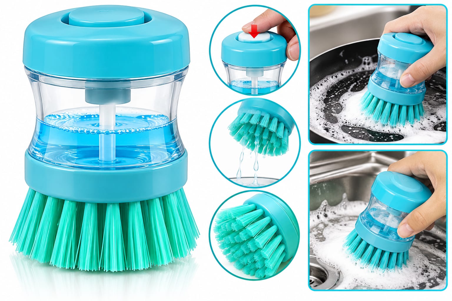 Cepillo De Palma Con Dispenser Para Detergente RM15-42