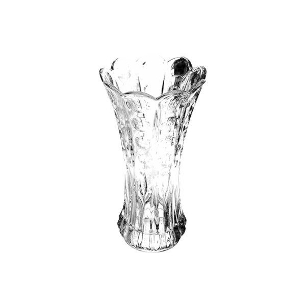 Jarrón Florero De Vidrio Transparente Con Ondas Decorativo LXHP25-25-2