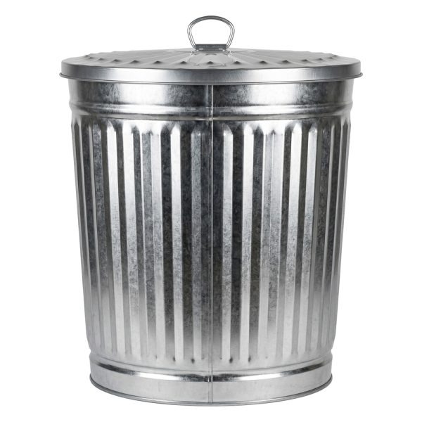 Tacho Cesto Basura Metal Galvanizado Con Tapa Vintage 62L 91679