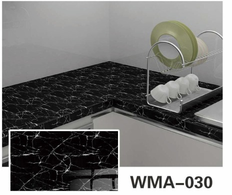 Rollo Vinilo 60x200cm Negro Vetado Blanco Marquina WMA-030